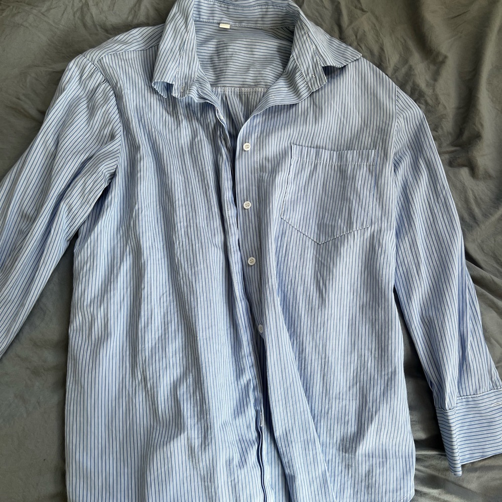 White and Blue Striped Shirt